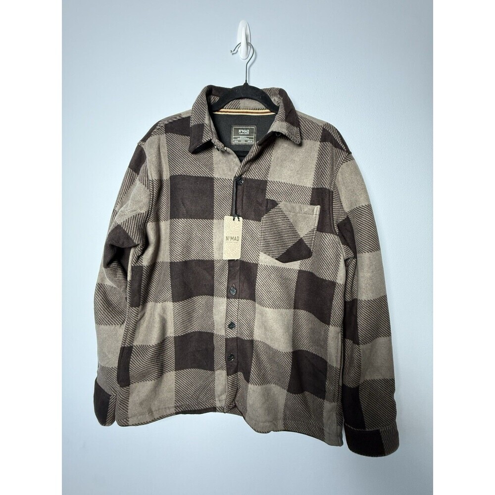 Nomad Shirt Mens Medium Flannel Long Sleeve Button Up Check Brown NWT